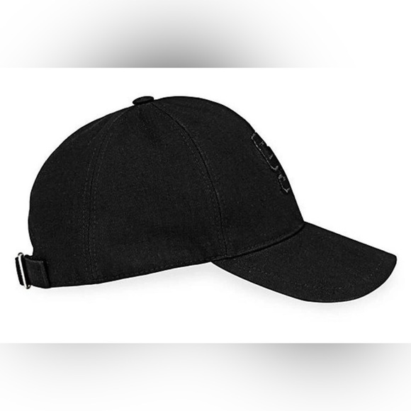 NEW YSL SAINT LAURENT SL LOGO BLACK DENIM BASEBALL CAP HAT 57/M - Picture 3 of 6